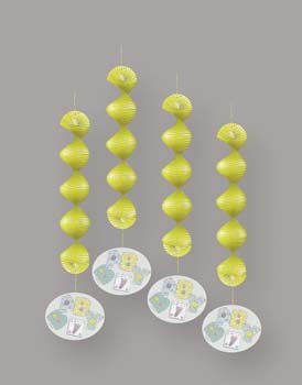 babyshower hangspiralen mint-geel